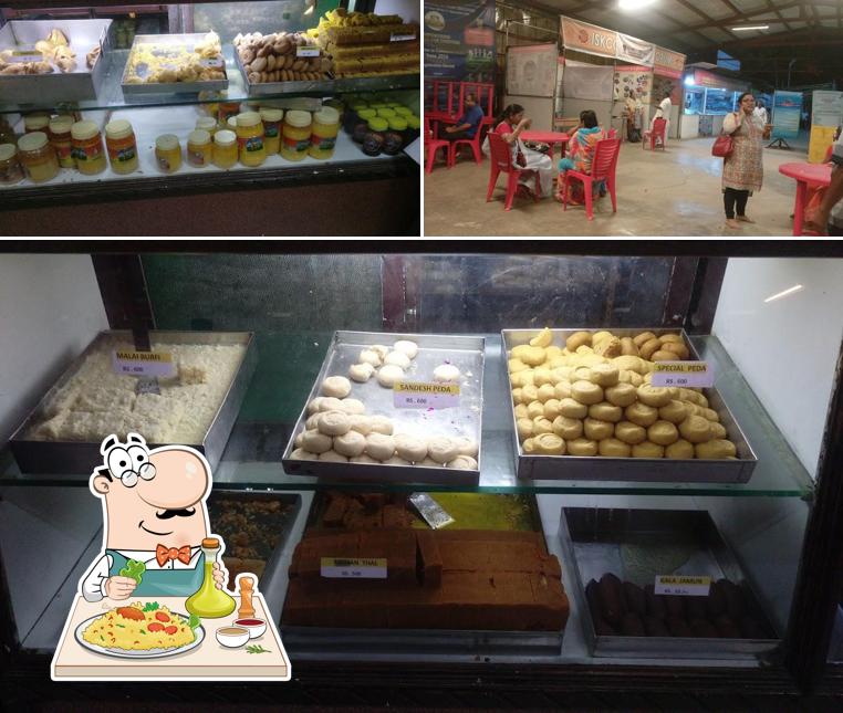 This is the photo showing food and interior at Govinda's