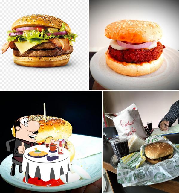 Order a burger at Chintu's Cafe