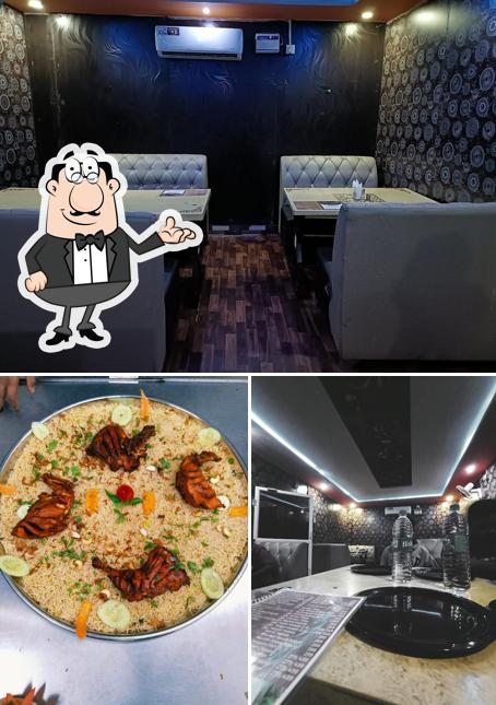 This is the photo depicting interior and food at Bawarchi Family Restaurant