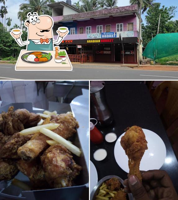 The picture of food and exterior at Arabian Broast