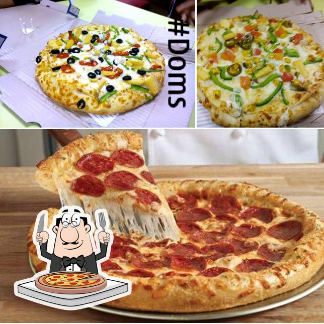 Try out pizza at Domino's Pizza