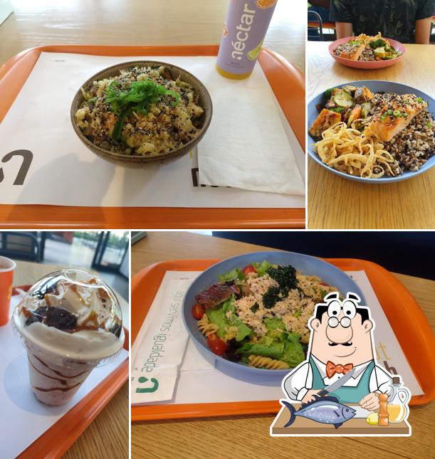 Salmão grelhado em Nectar Natural Fast Food - Pinheiros