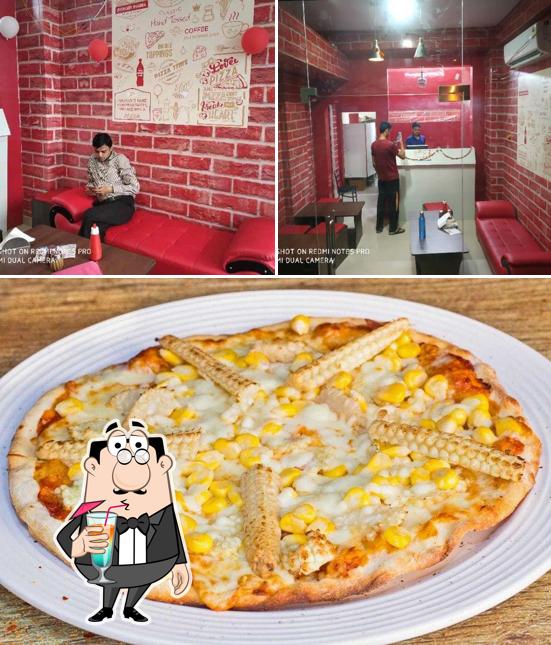 The photo of Doughmato’s drink and food