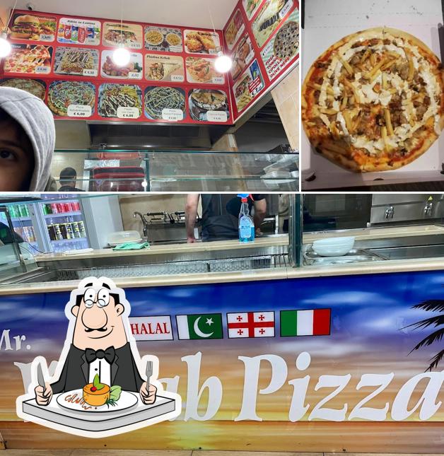 Questa è la foto che mostra la cibo e bevanda di Mr. Kebab Pizza