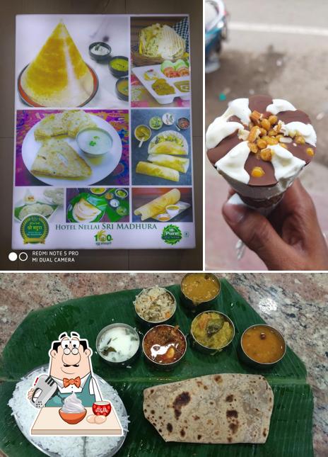 HOTEL MEGA SANGEETHA serves a selection of sweet dishes