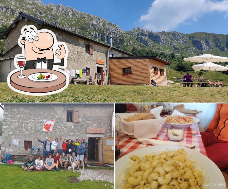 La foto di cibo e esterno da Rifugio Monte Alben