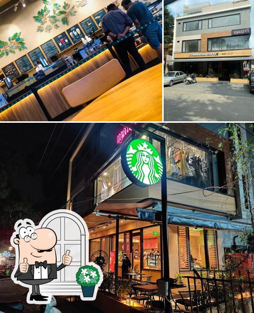 Starbucks Coffee is distinguished by exterior and interior