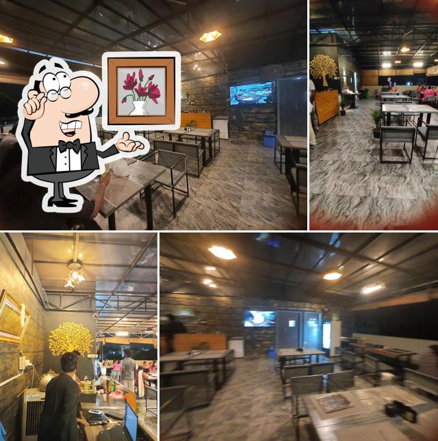 The interior of The SkyView Rooftop Multicuisine Restaurant