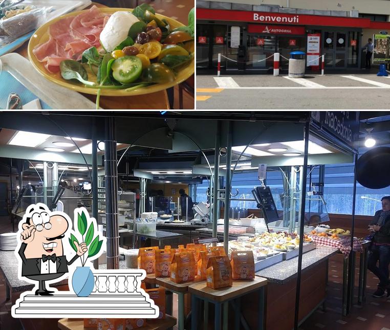 La esterno e cibo del ristorante