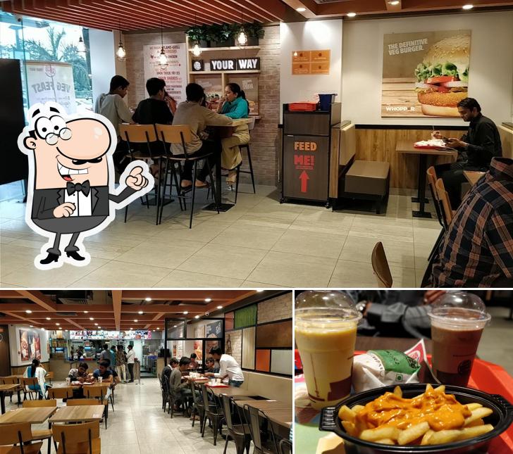 The restaurant's interior and alcohol