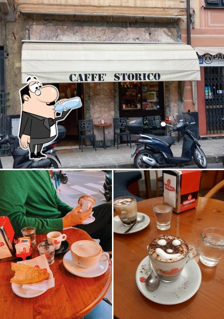 Tra le diverse cose da Caffe' Storico si possono trovare la bevanda e esterno
