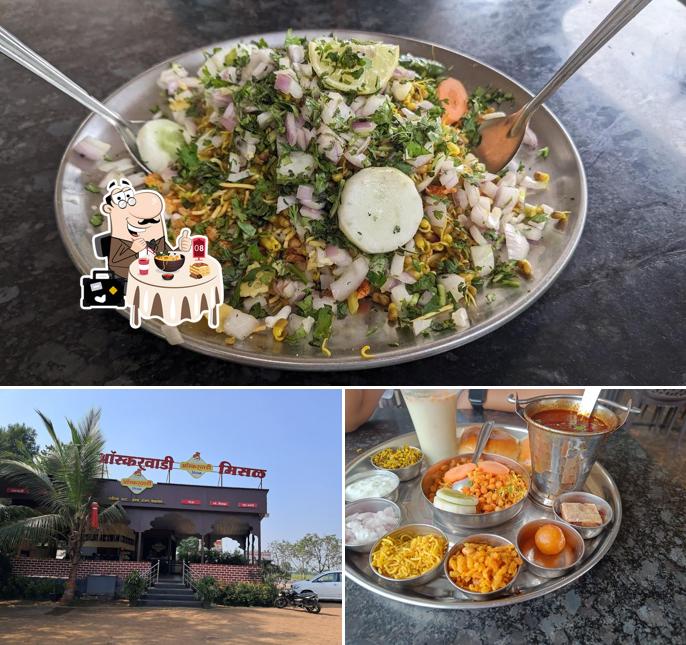 This is the picture showing food and exterior at Oscarwadi Misal
