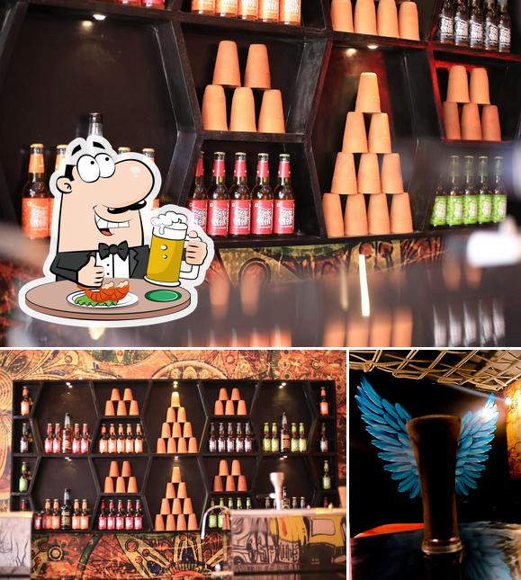 Enjoy a pint of light or dark beer