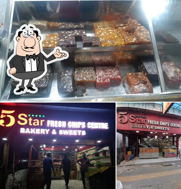 This is the image showing interior and food at 5 STAR HOT CHIPS CENTRE & BAKERY & SWEETS