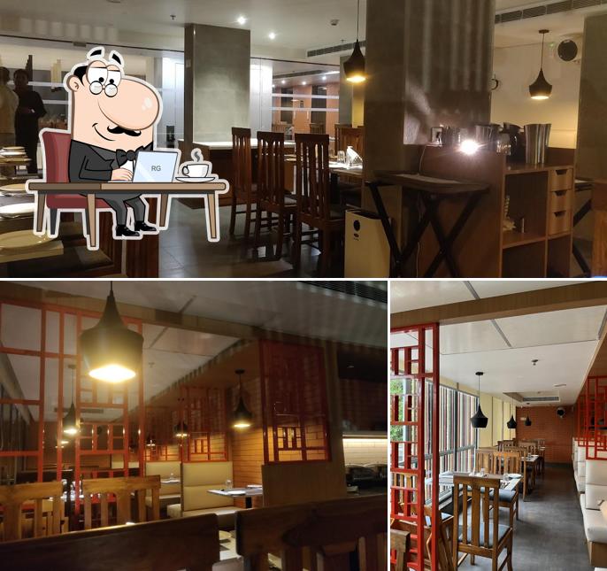 Take a seat at one of the tables at Deli K Sea