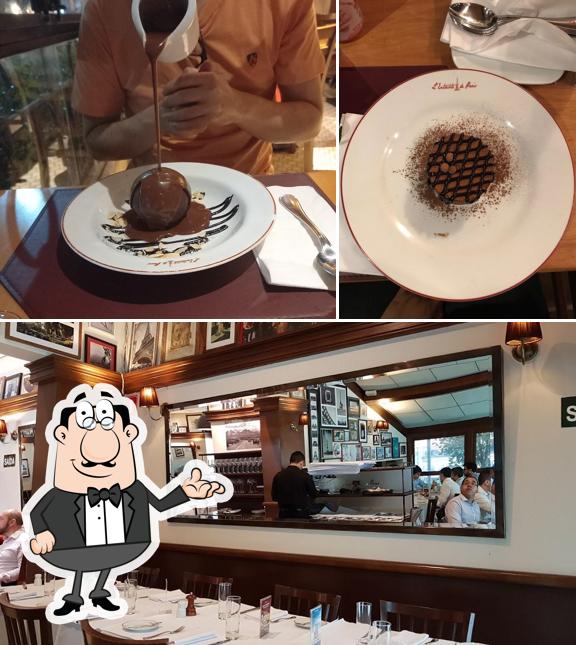 Sente em uma das mesas no L'Entrecôte de Paris