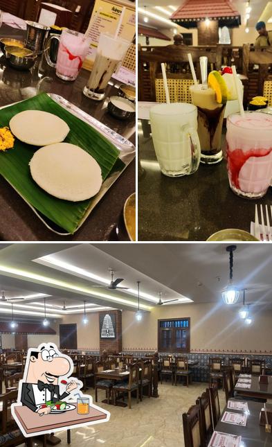 The image of food and interior at Naivedyam