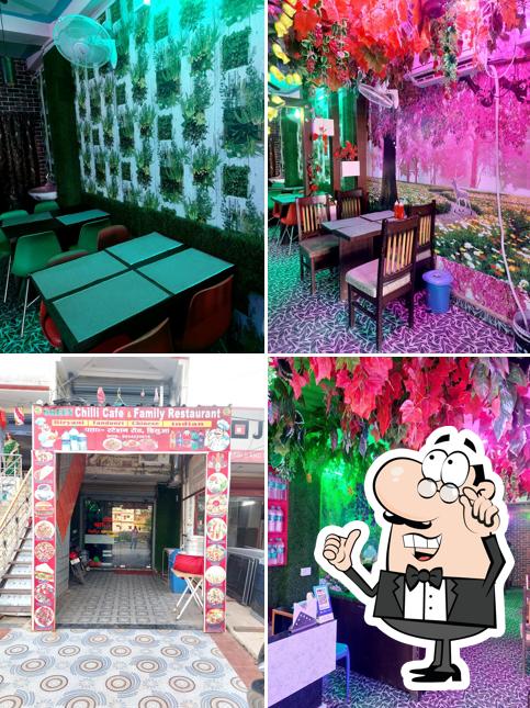 The interior of Green chilli Restaurannt
