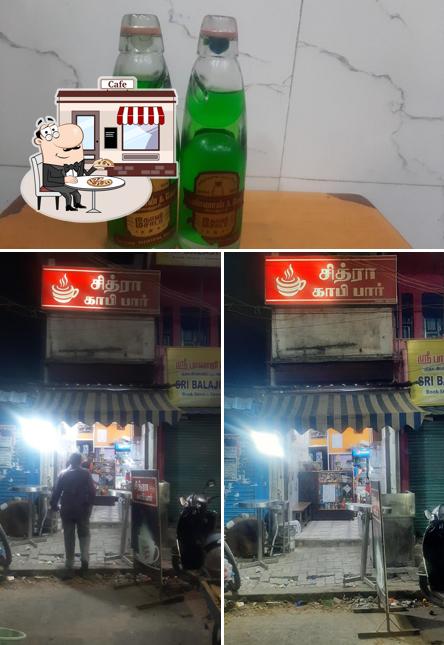 The restaurant's exterior and food
