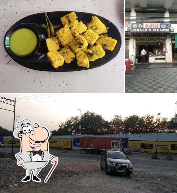 The exterior of Aditi nasta &family restaurant