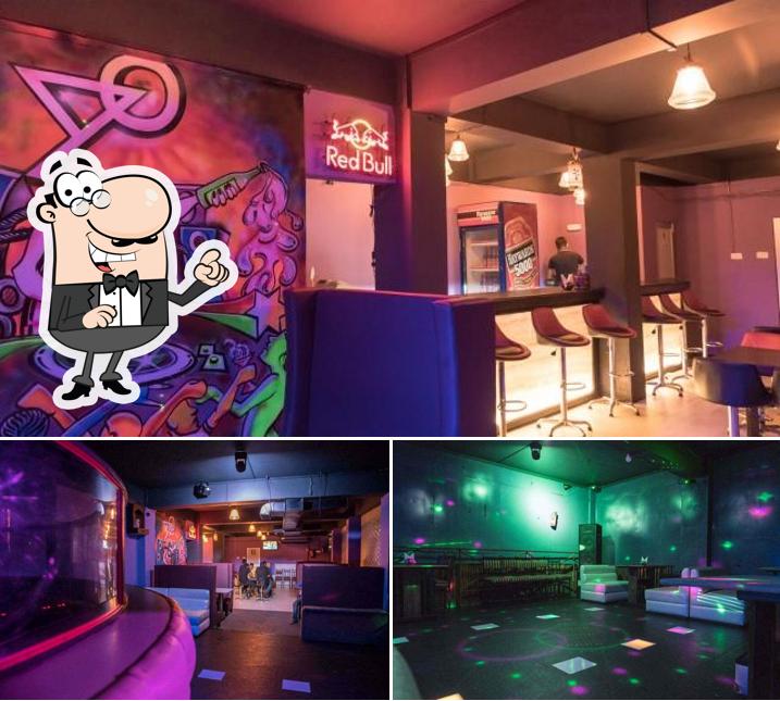 Take a seat at one of the tables at Crystal Discotheque