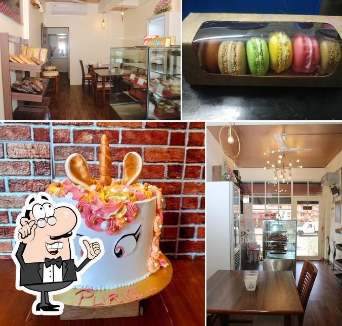 This is the picture displaying interior and food at Dielle's Cakes and Chocolates