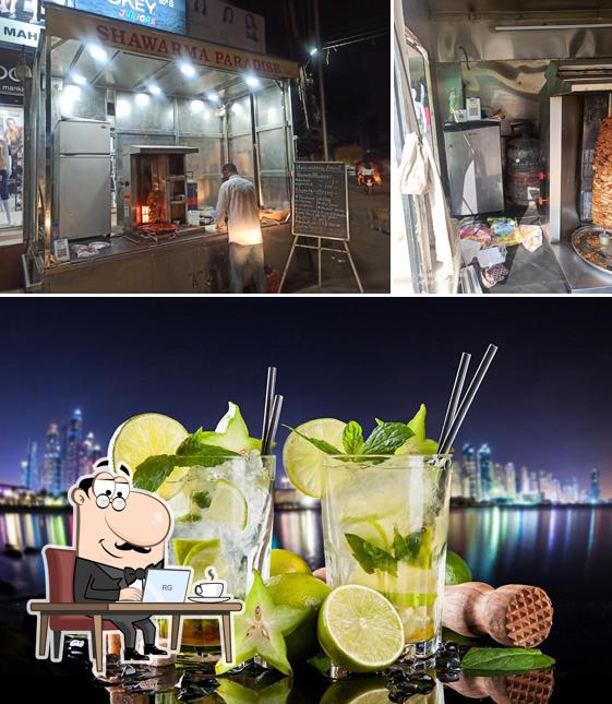 This is the picture showing interior and alcohol at Shawarma Paradise