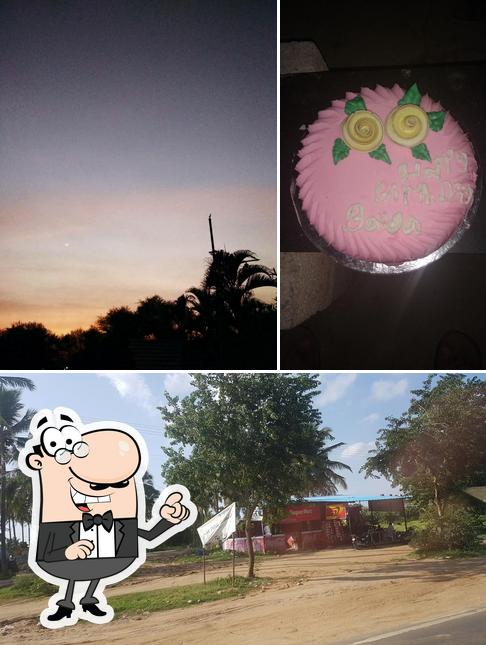 The image of exterior and cake at Family Dhaba