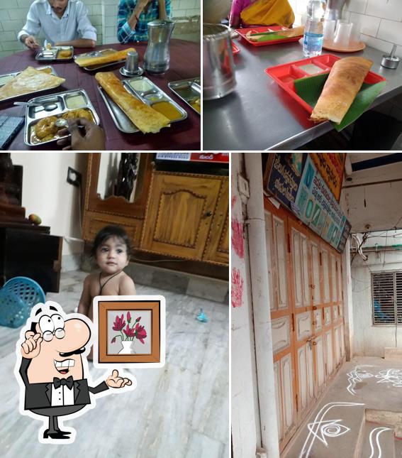 The restaurant's interior and food