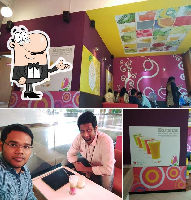 Among various things one can find interior and beverage at Fruit shop @ infosys, Mcity
