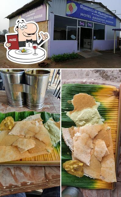 The image of food and exterior at SSS Ananda Bhavan Pure Veg Hotel