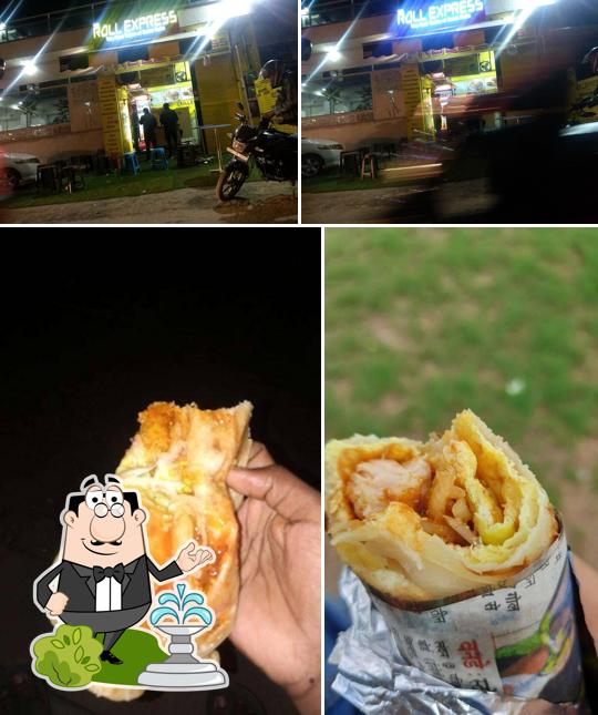 The picture of Roll Express’s exterior and food