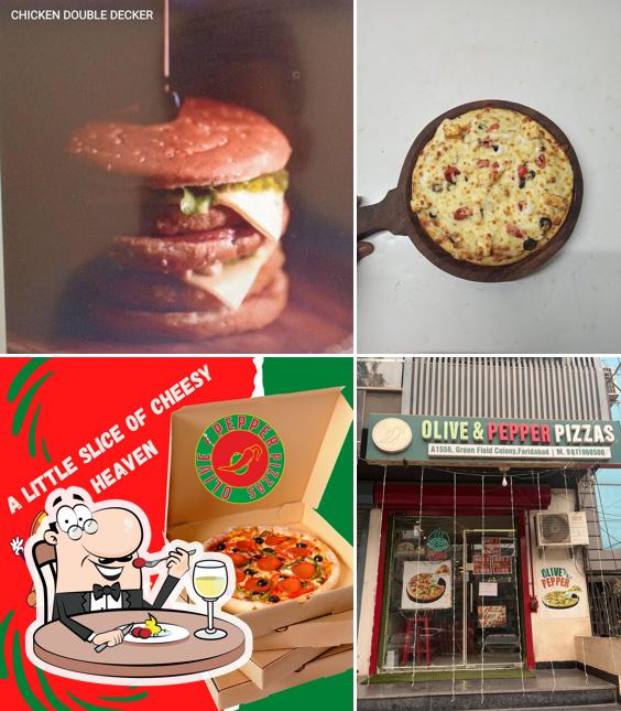 Food at Olive and Pepper Pizzas