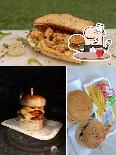 Order a burger at Chip n Dip