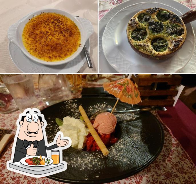 Creme brulee e lumache al Restaurant Petra