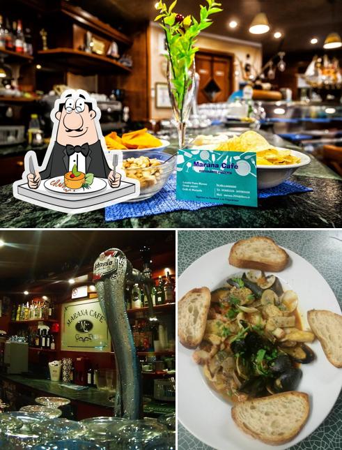 La immagine della cibo e bancone da bar di Ristorante Pizzeria Marana Café