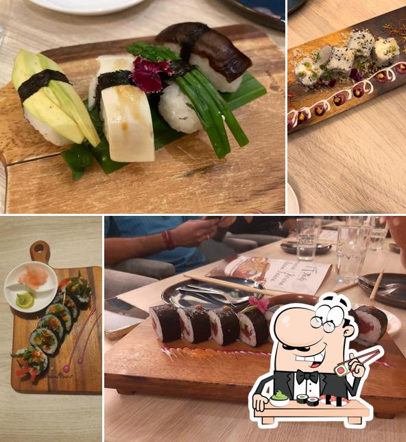 Sushi rolls are served at Taiki