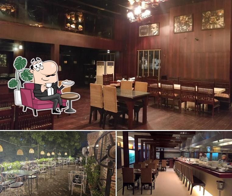 Take a seat at one of the tables at The Monk
