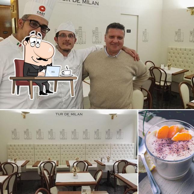 Tra le varie cose da Pasticceria bistrot Tur de Milan si possono trovare la interni e bevanda