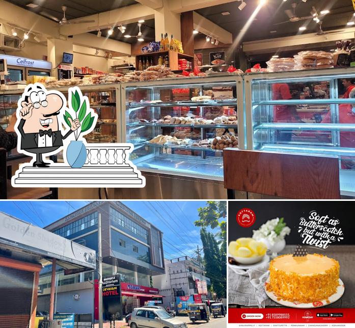 Among various things one can find exterior and cake at Kottaram Sweet House