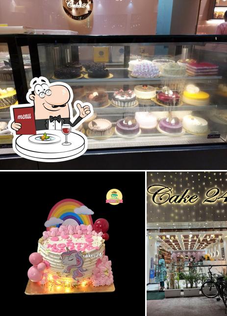 Among different things one can find food and exterior at Cake 24
