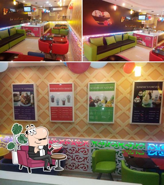 This is the photo depicting interior and food at Ice Station
