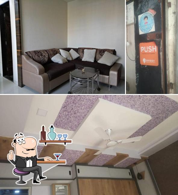 Check out the picture depicting interior and food at Kaathiyana