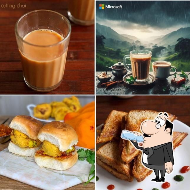 Take a look at the picture showing drink and food at Suraj Tea House