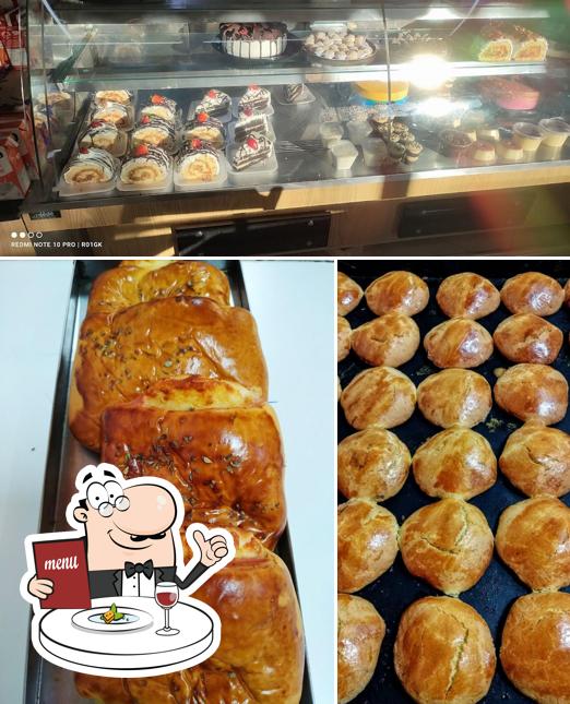Esta é a ilustração mostrando comida e interior no Padaria Esquina do Pão