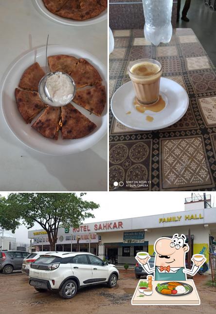 The picture of food and exterior at Hotel Sahkar & Guest House