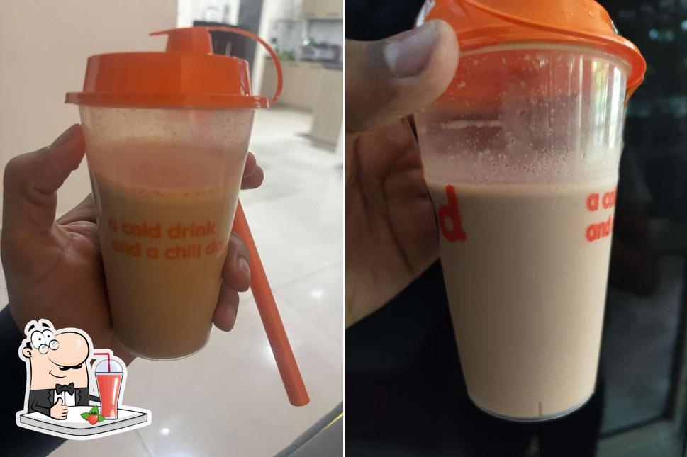 Enjoy a drink at Mad Over Donuts