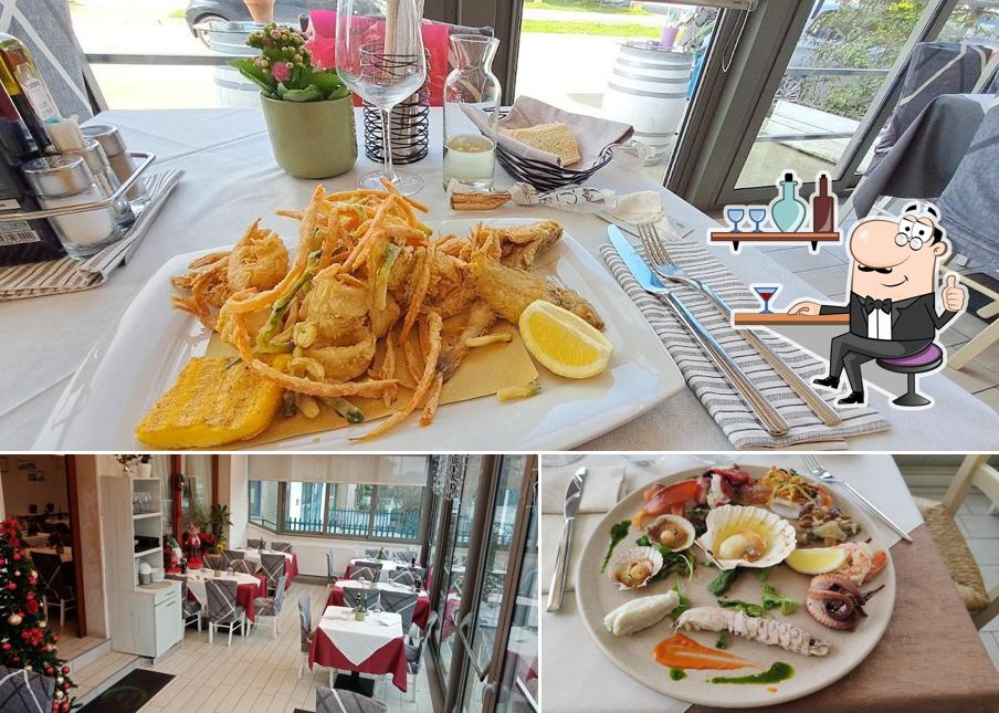 La interni e cibo del ristorante