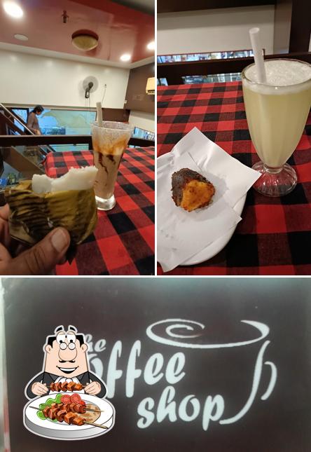 The picture of food and blackboard at The Coffee Shop