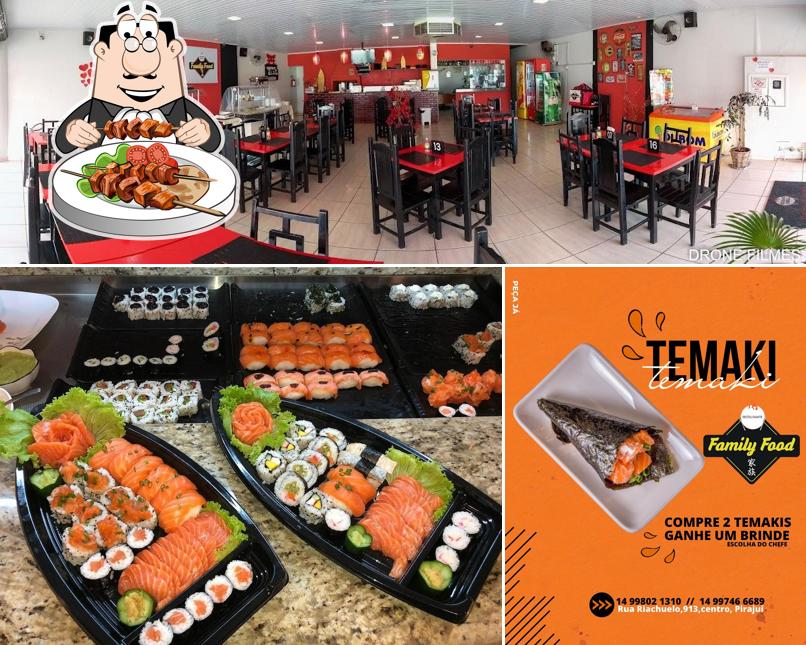 Esta é a ilustração mostrando comida e interior no Family Food